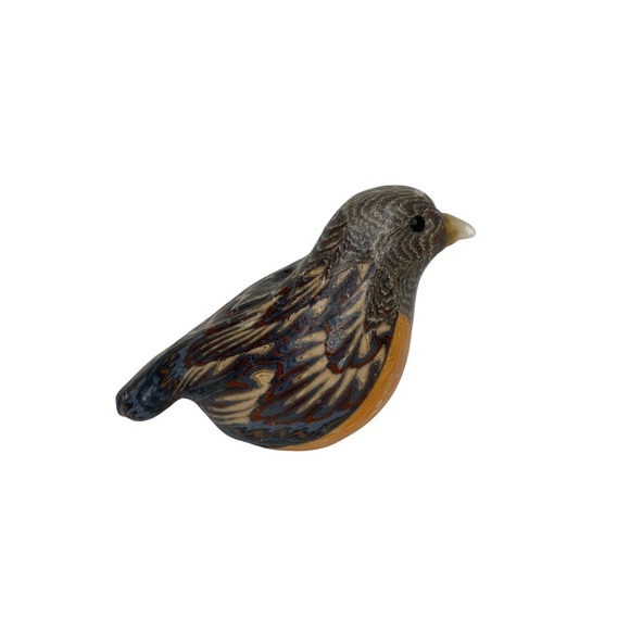 Handmade Bird Figurine‎ Robin Decor Wax Look Unique - Picture 1 of 12
